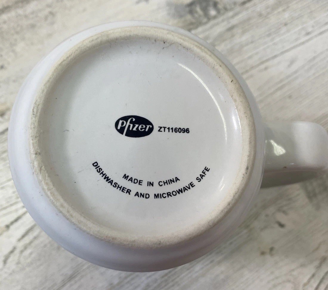 Pfizer Zoloft Coffee Mug Cup White Blue Pharmaceutical Promo Rep Advertising Y2K
