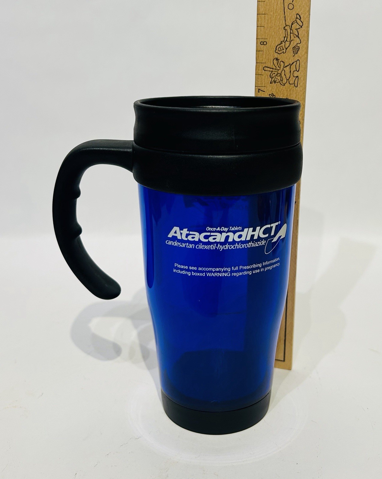Pharmaceutical Travel Plastic Coffee Mug Cobalt Blue Drug Rep Tumbler