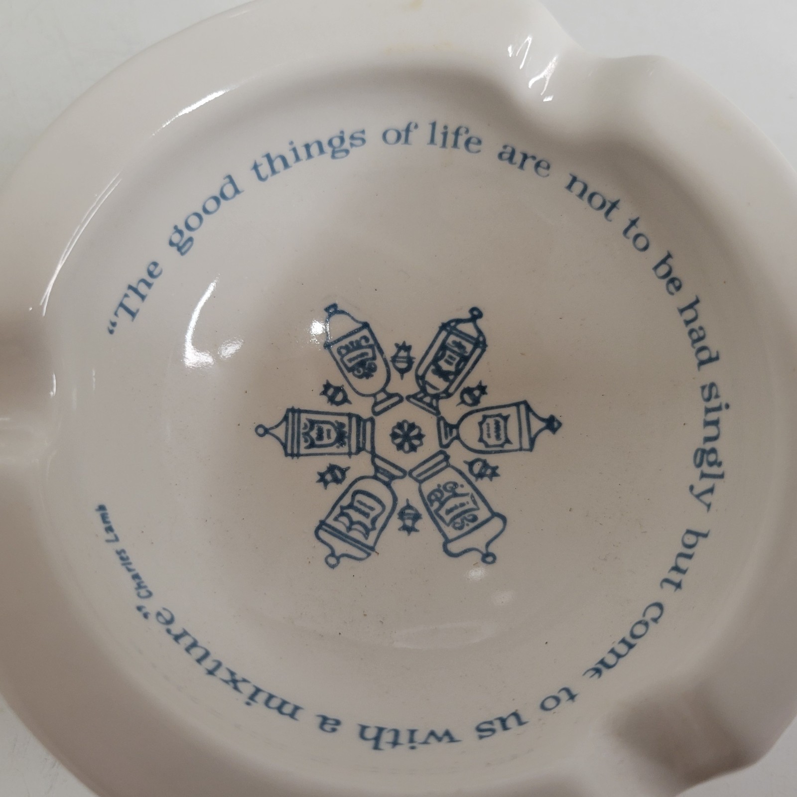 VTG Merck Sharp & Dohme Porcelain Pharmacy Mortar & Pestle Ashtray MSD C. Lamb