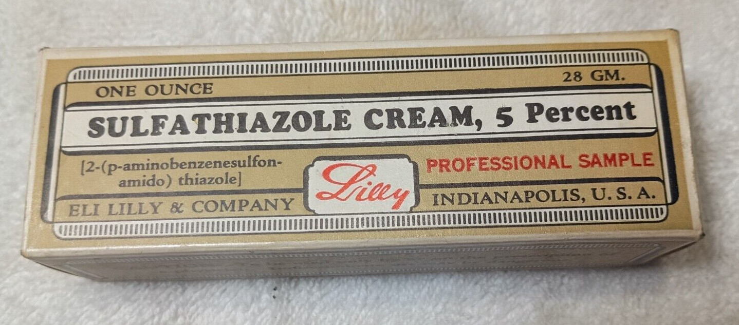 Lilly Sulfathiazole cream professional sample EMPTY BOX DRUG STORE Advertising