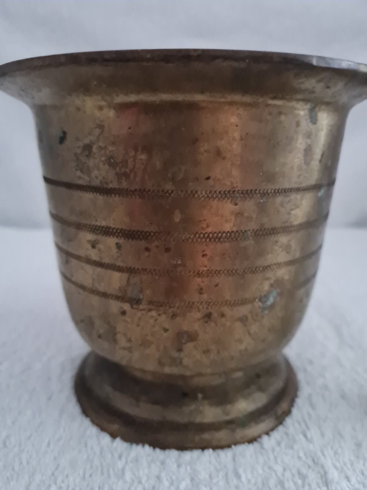 ANTIQUE 19TH CENTURY HEAVY SOLID BRASS APOTHECARY MORTAR & PESTLE /DRUGGIST TOOL