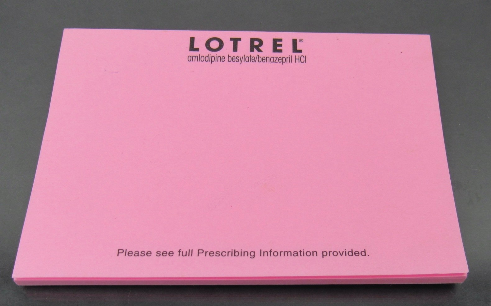 Lotrel Metal PEN, Pink Sticky Note Pad Drug Rep Pharmaceutical Promo Advertising