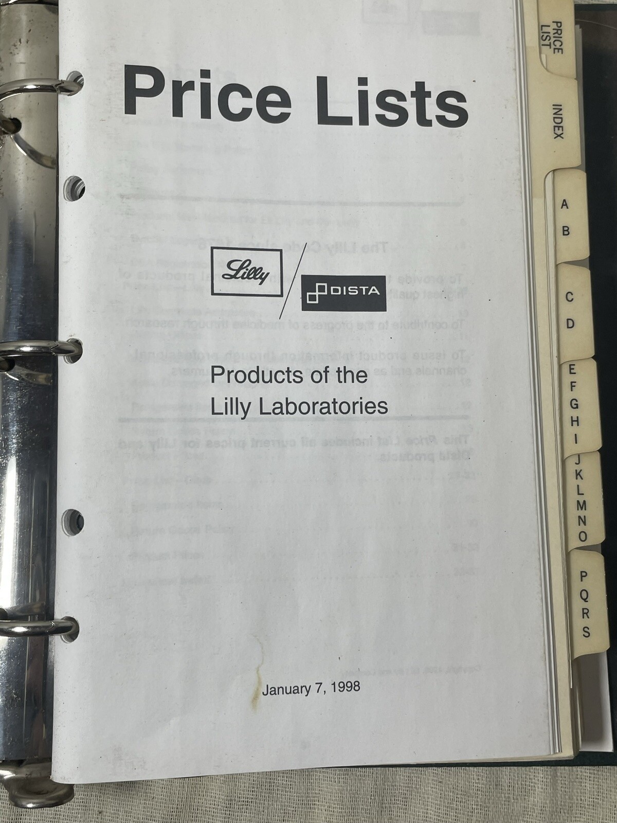 Eli Lilly Pharmacy Marketing reference book 1983 Med Price List vintage Rhodes