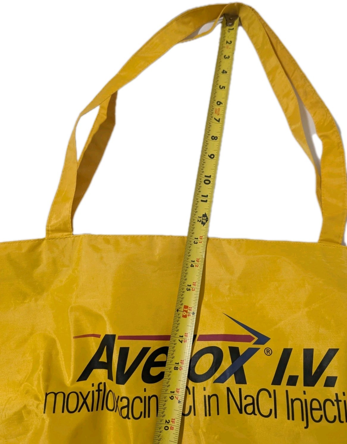 Avelox Tote Bag (UNISEX) Promotional Drug Company Yellow READ