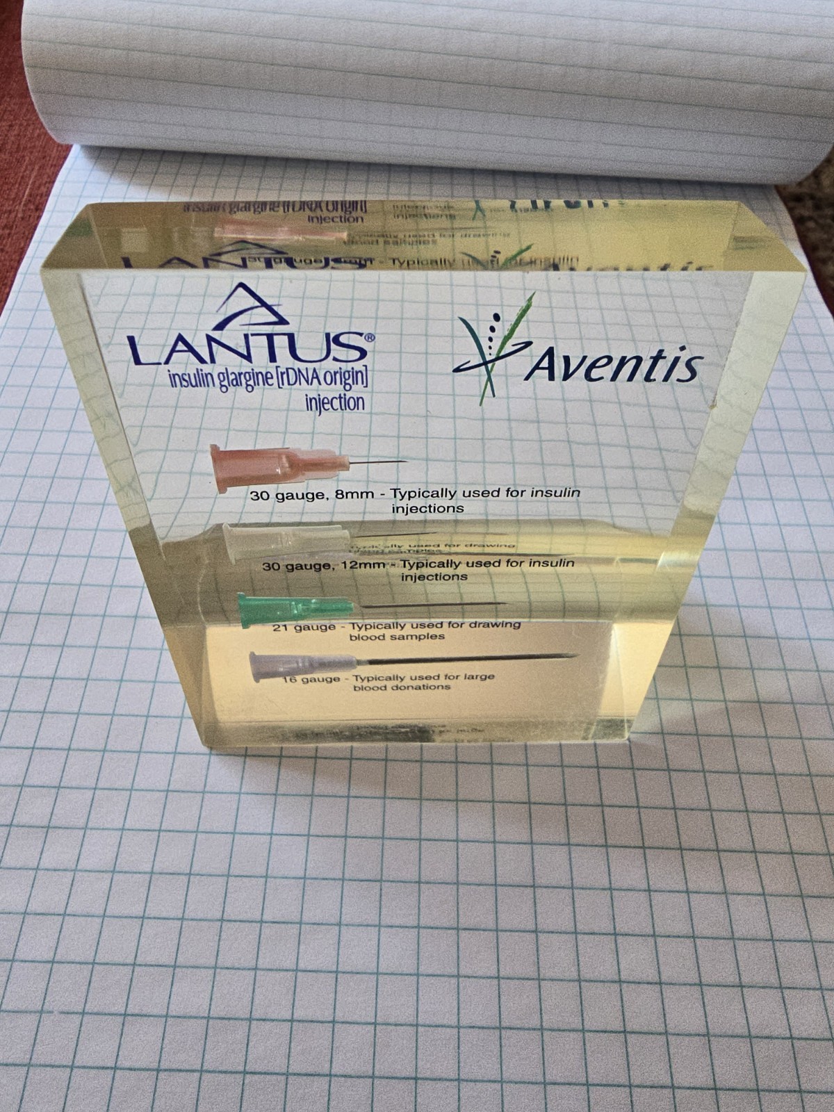 Vtg Lantus Insulin Drug Rep Pharmaceutical Promo Diabetes Aventis Resin