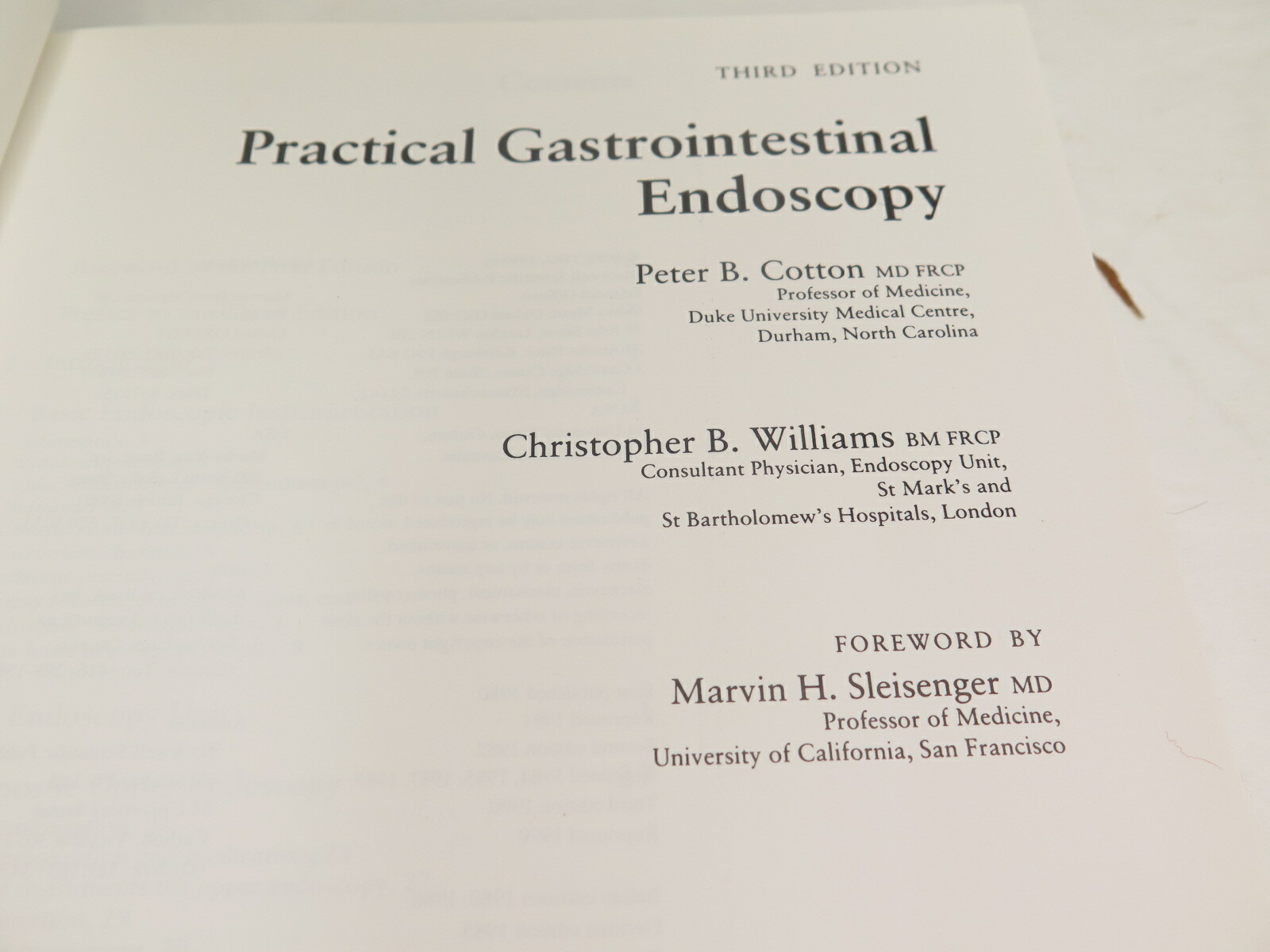 Eli Lilly Practical Gastrointestinal Endoscopy Cotton Williams 3rd Edition 1990