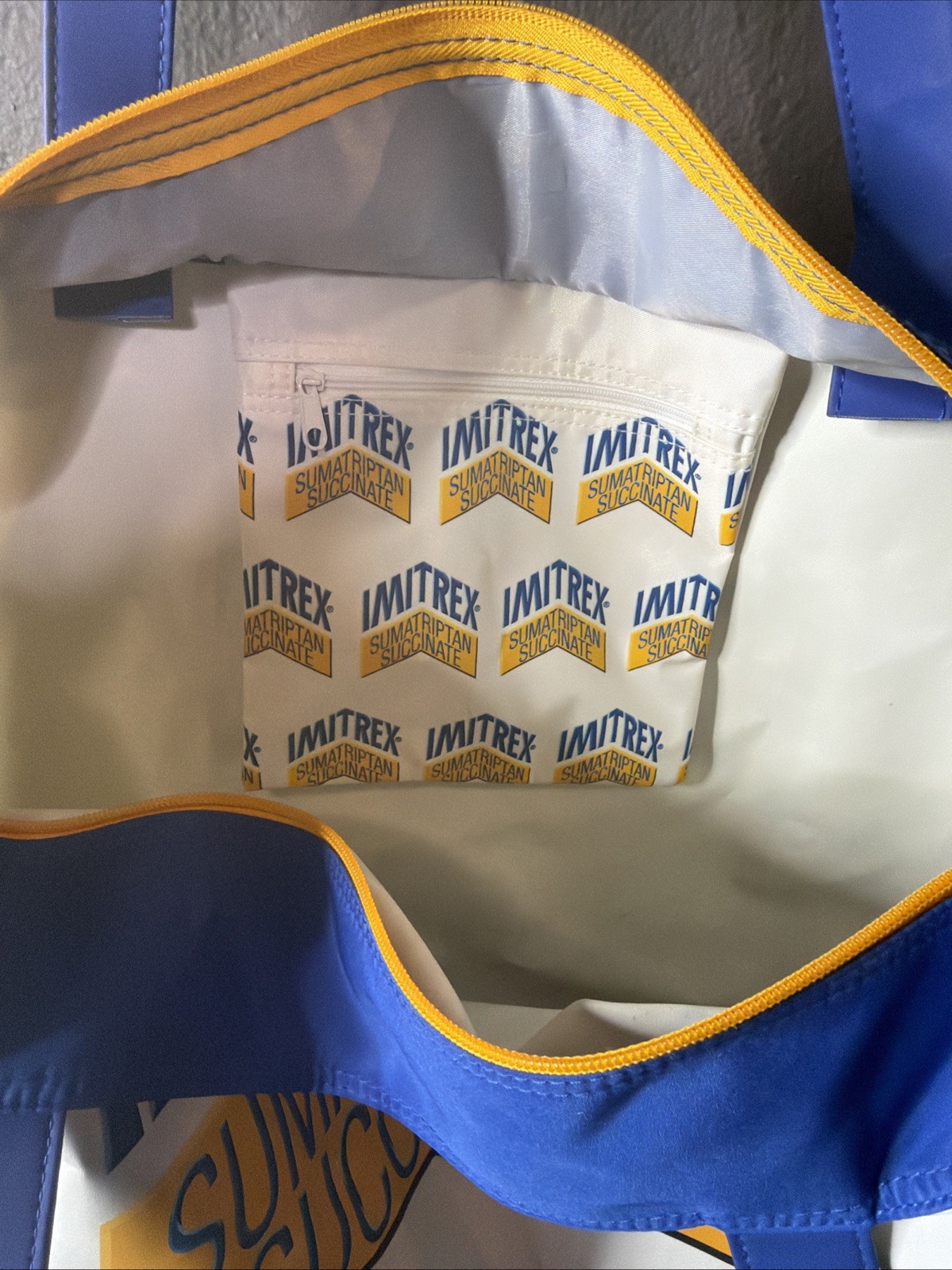 Imitrex Pharmaceutical Tote Bag Heavy Duty Large Drug Rep Promo Zipper Closure