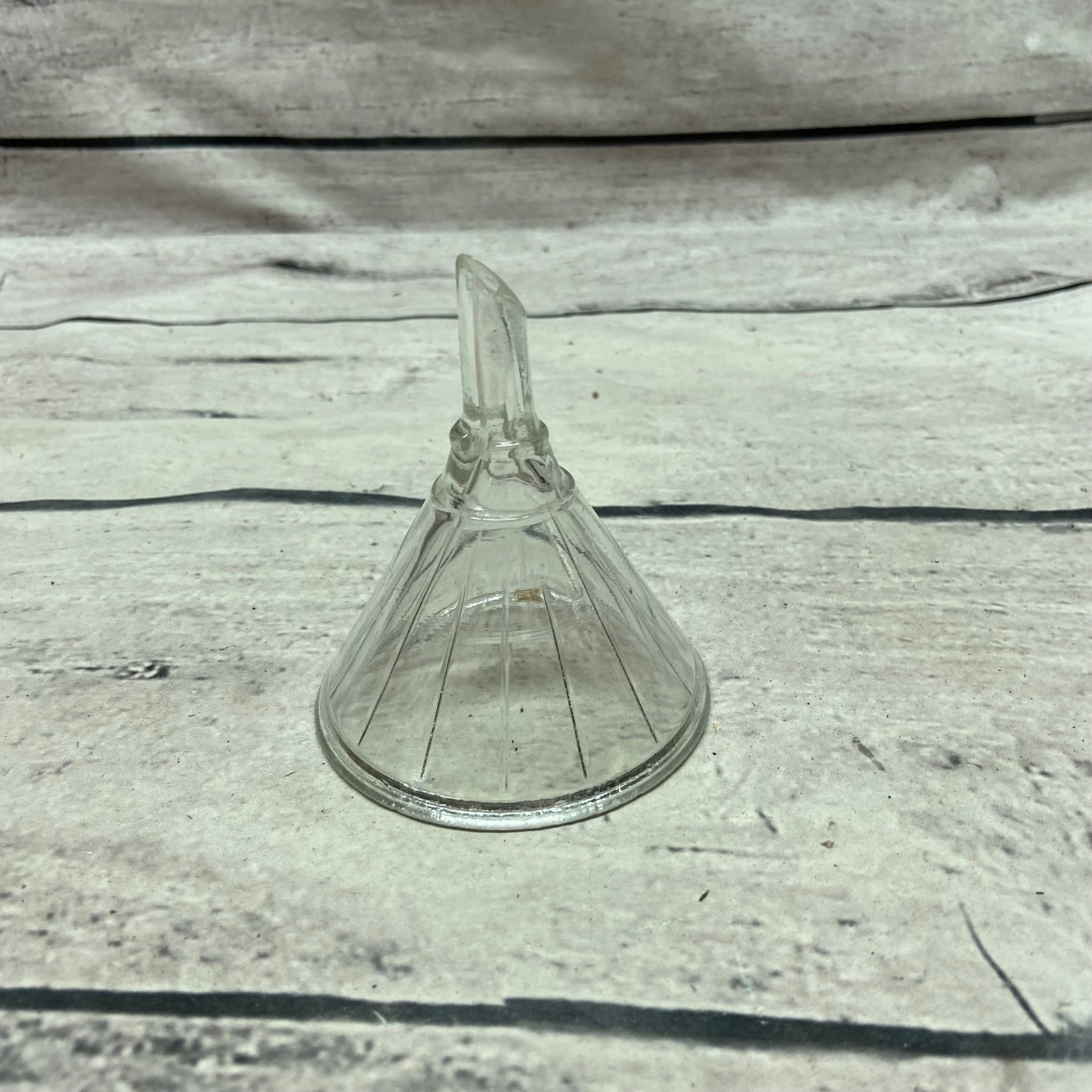 Vintage Ribbed Glass Lab Equipment Funnels Set of 13