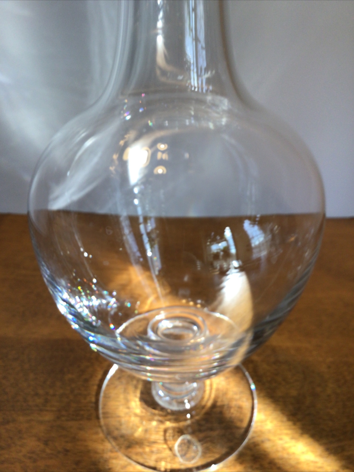 vtg clear glass apothecary w/stopper Dartington, England 12.5” tall