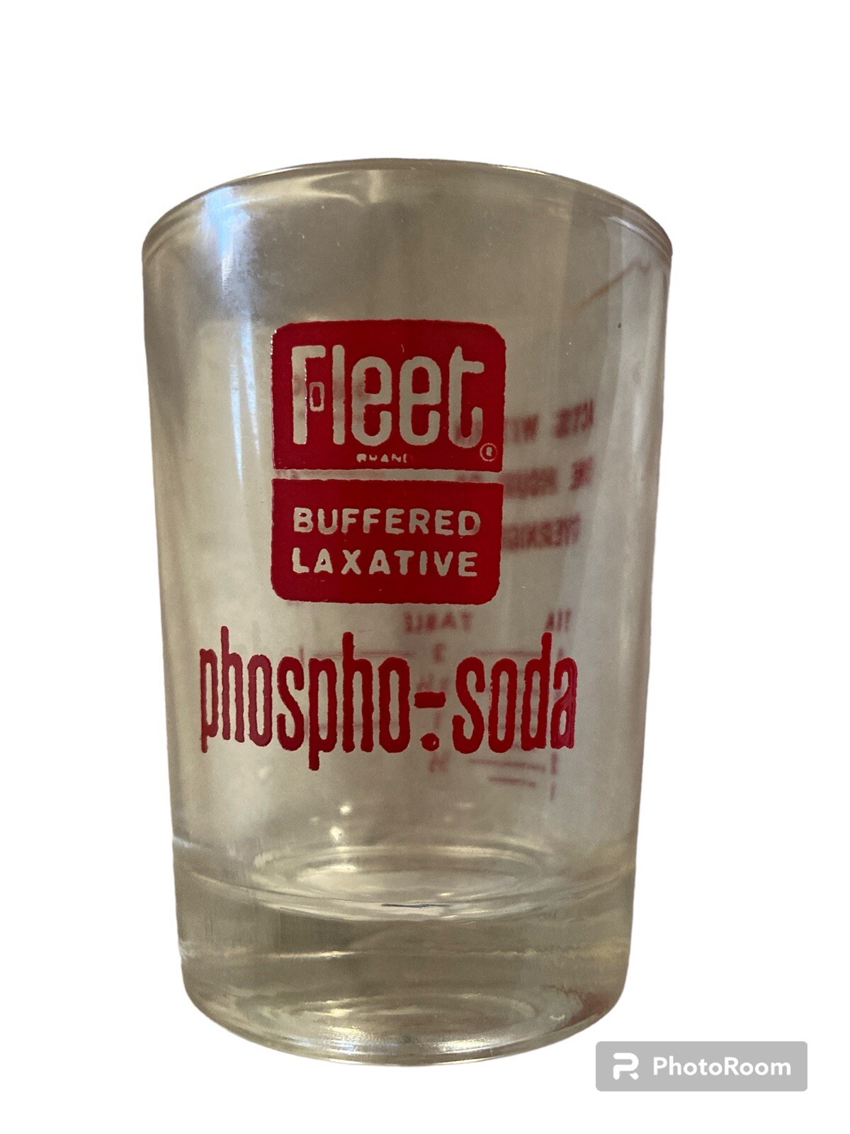 Vintage Fleet Buffered Laxative Phospho Soda Pharma Measuring Cup Shot Glass
