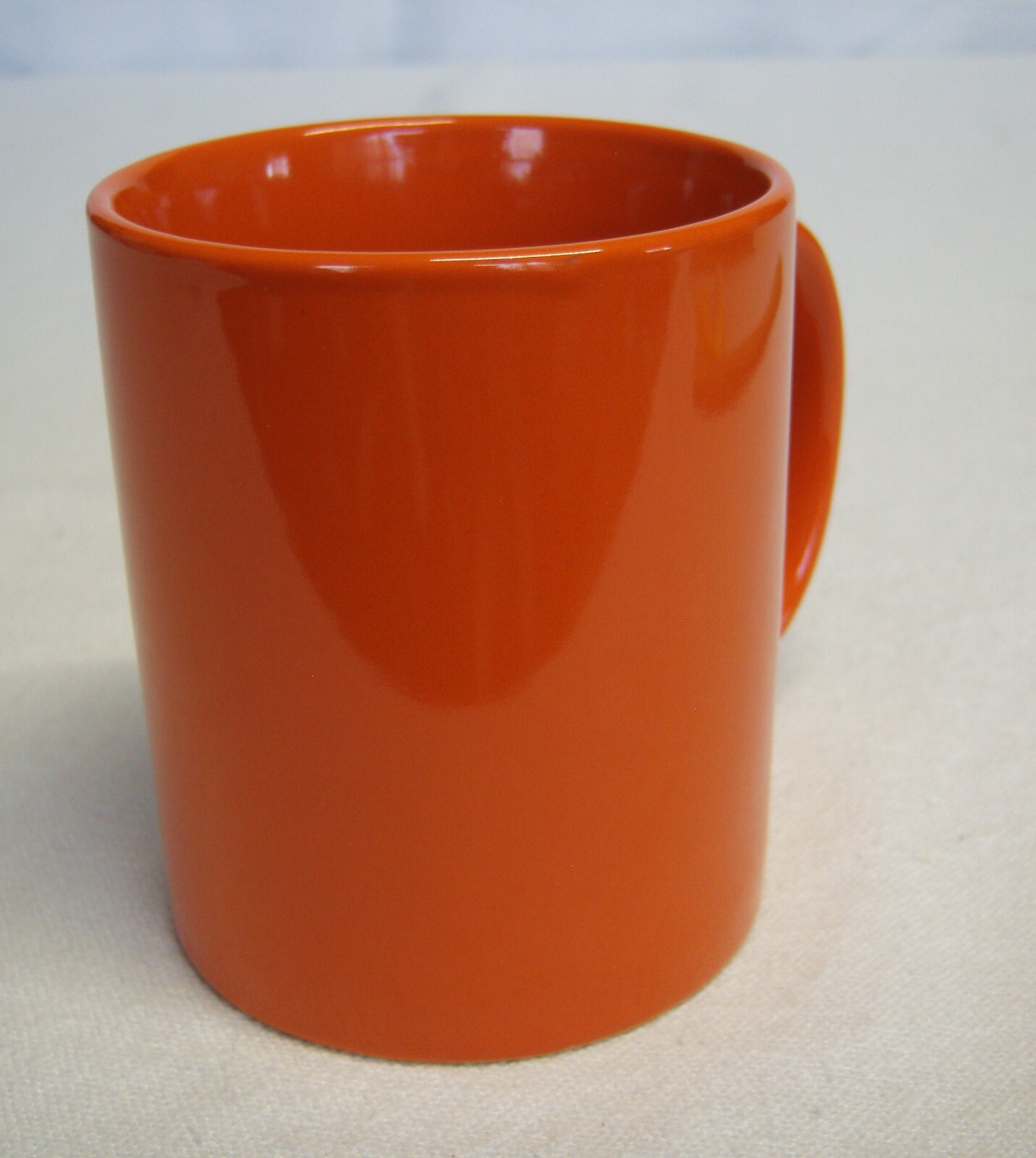 Vtg Medical Caduceus Symbol Orange Coffee 12 oz Mug 4″tall 3″ diameter EC