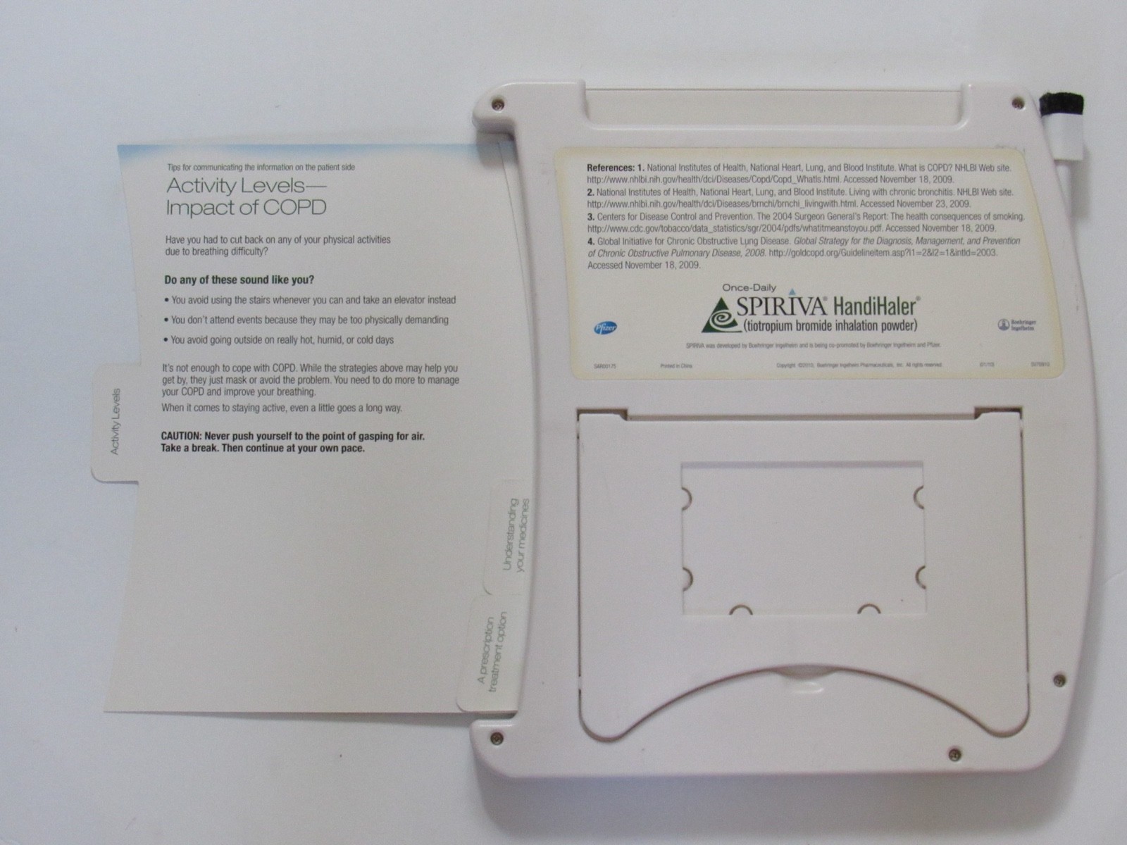 Spiriva COPD Medical Office Display Teaching Aid Drug Rep Pharmaceutical Promo
