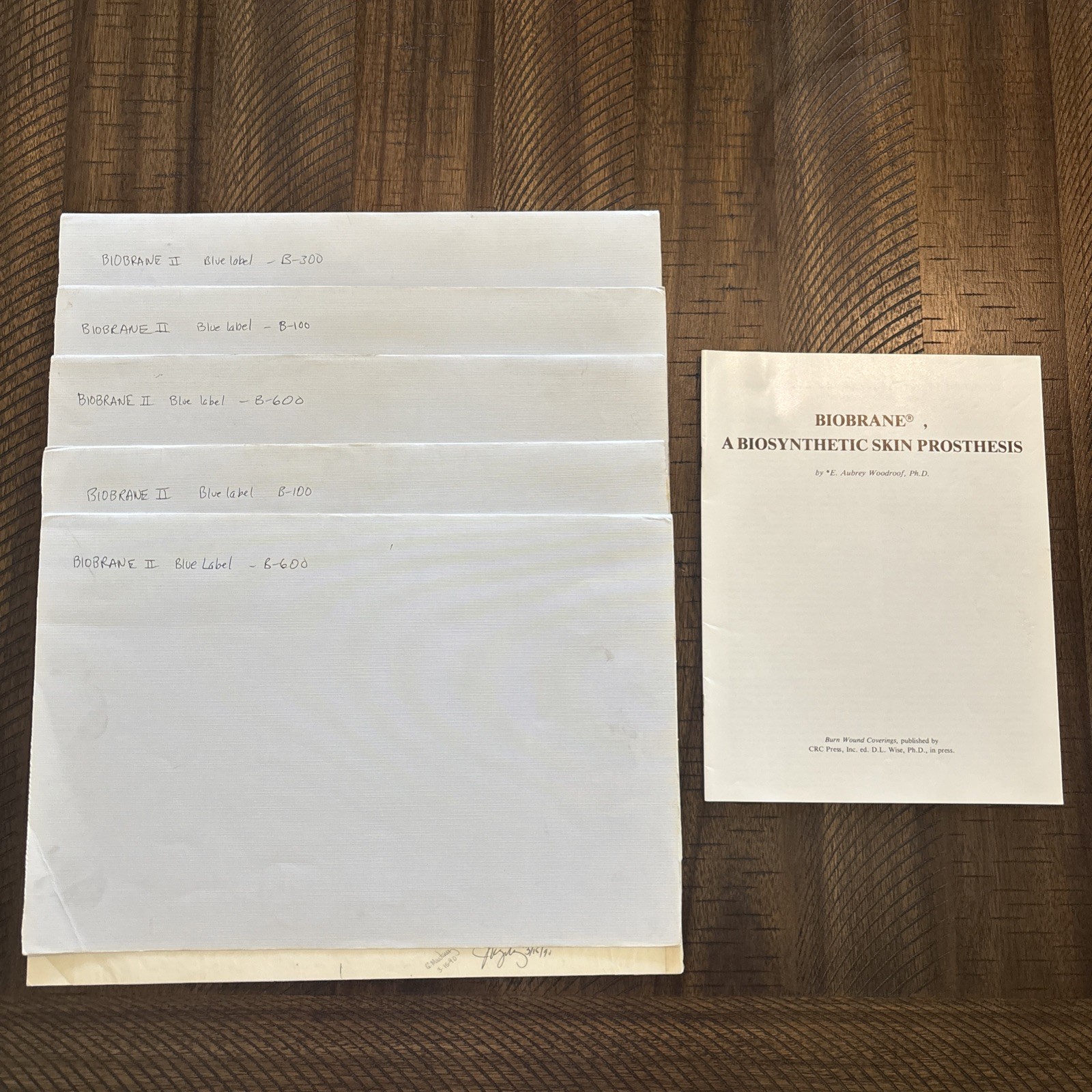 Lot Of 5 BIOBRANE II Signed Original Label Art Works Winthrop Pharma w/ Booklet