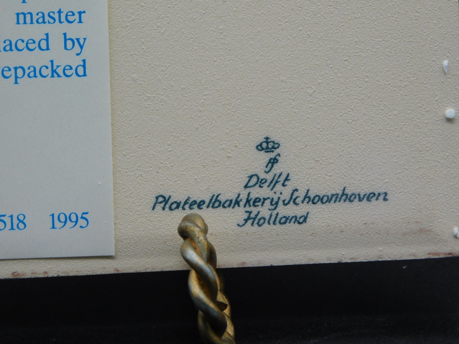 Delft Holland Porcelain Pharmacy Pill Tile Burroughs Wellcome Co. Apothecary