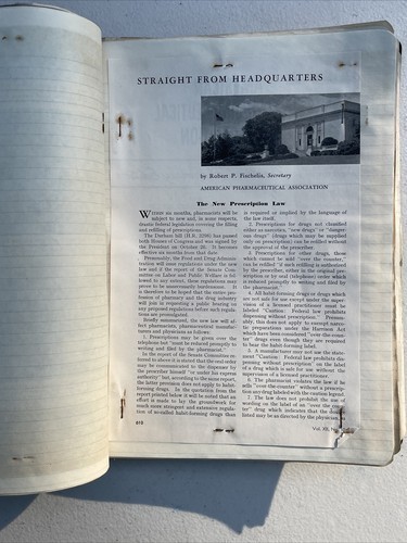 1952 Temple U Pharmacy Notebook Lorraine Lanza Connolly NJ Pharmacist History