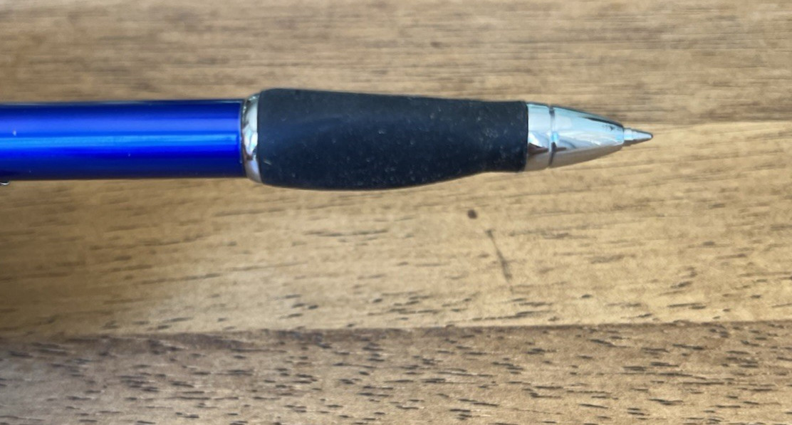 AndroGel Heavy Metal Blue Click Style “Gel” Ink Pen Doctor Office Giveaway RARE