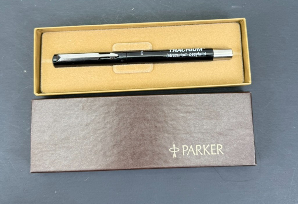 Tracrium Drug Rep Pharmaceutical Advertising Pen Parker w/ Case TR-12