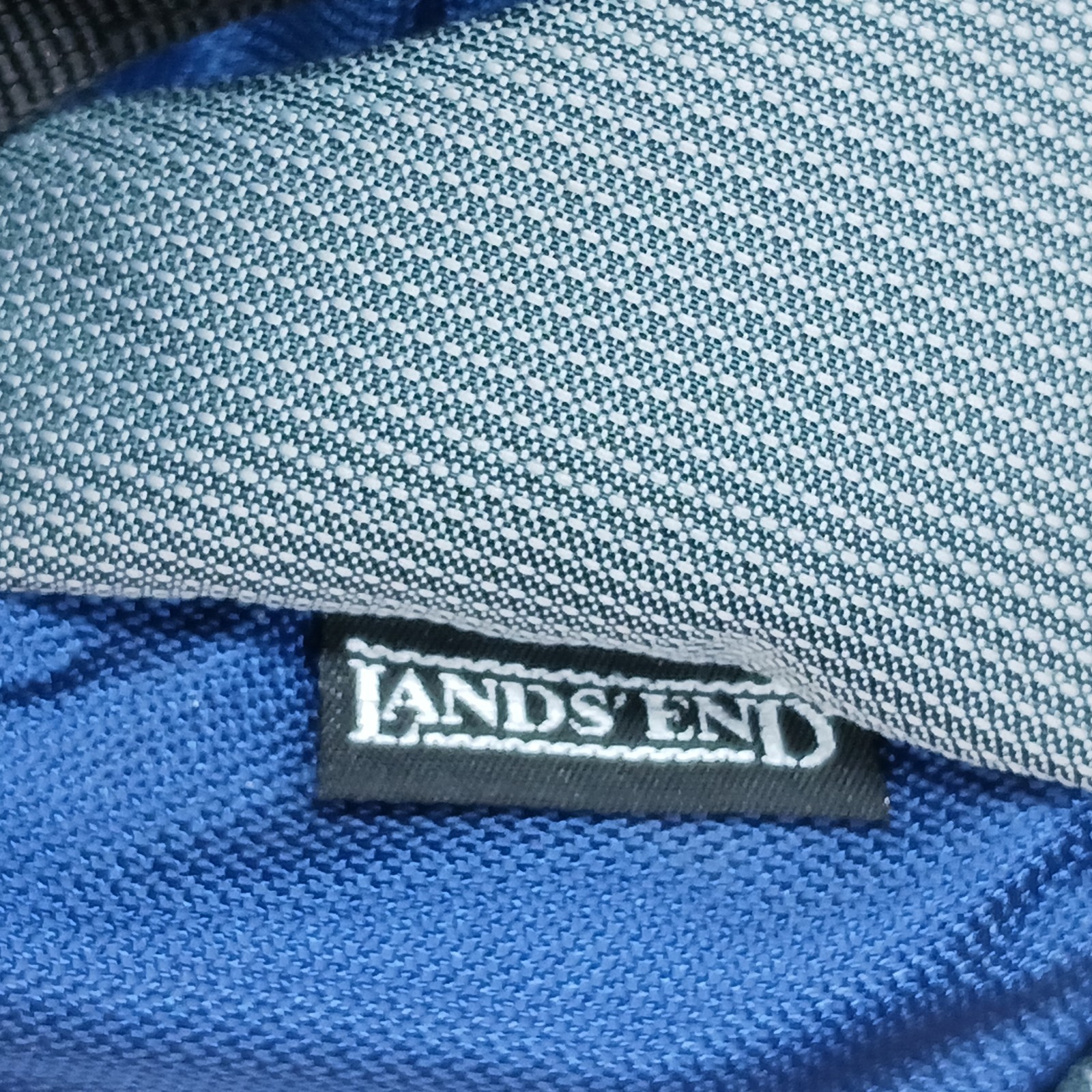 Vintage Lands End Johnson + Johnson Pharma Promotional Duffle Bag Blue Gray