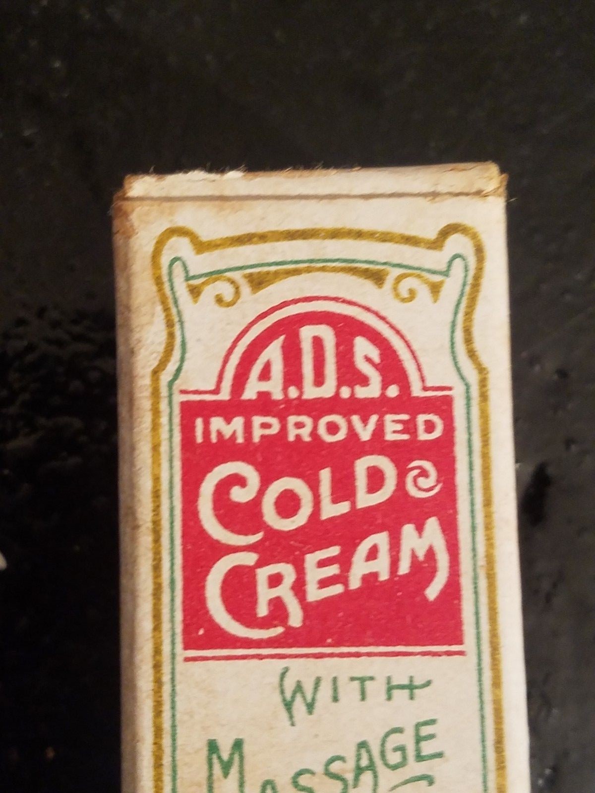 Vintage A.D.S. American Druggists Syndicate Improved Cold Cream Box Advertising