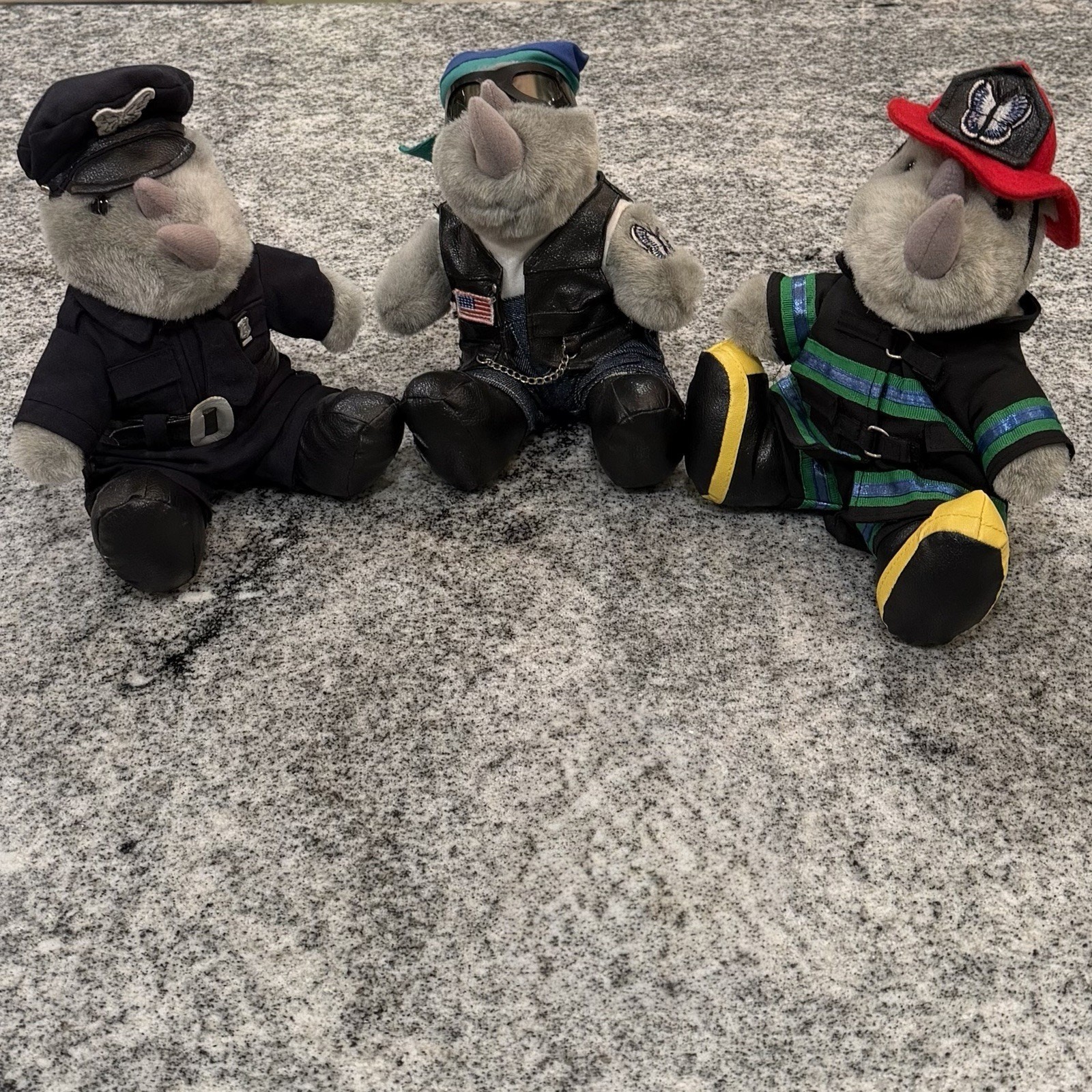Pharmaceutical Advertisement/Promo LOT-Rhinocort Aqua-Fire Biker Police Plush