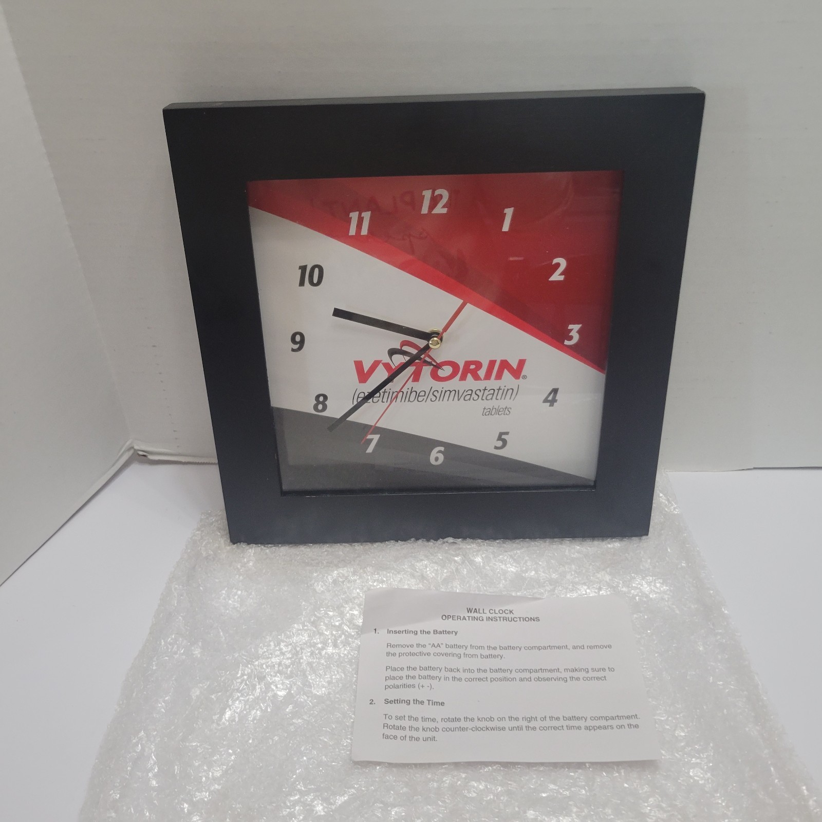 New Vytorin Prescription Drug Clock Pharmaceutical Drug Swag Wood Frame
