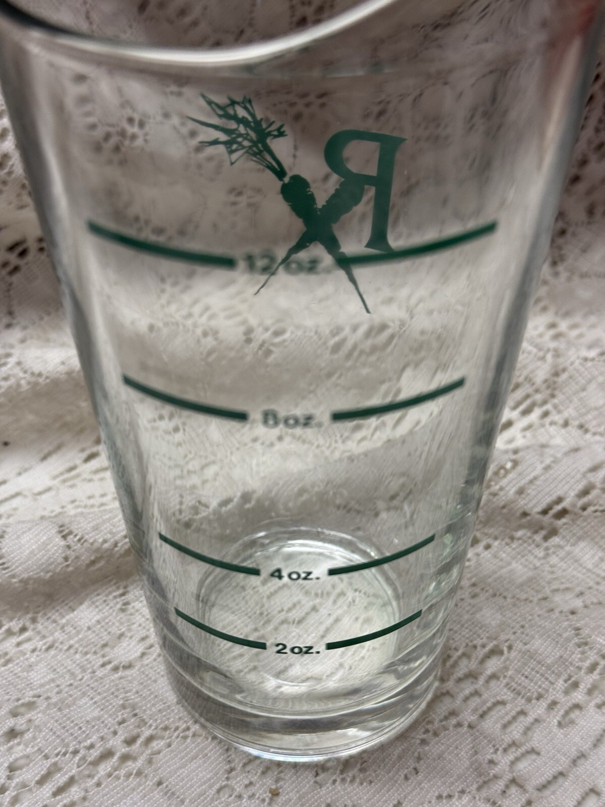 Vtg Beaker Glass Pharmacy Measurement Apothecary RX Science Lab