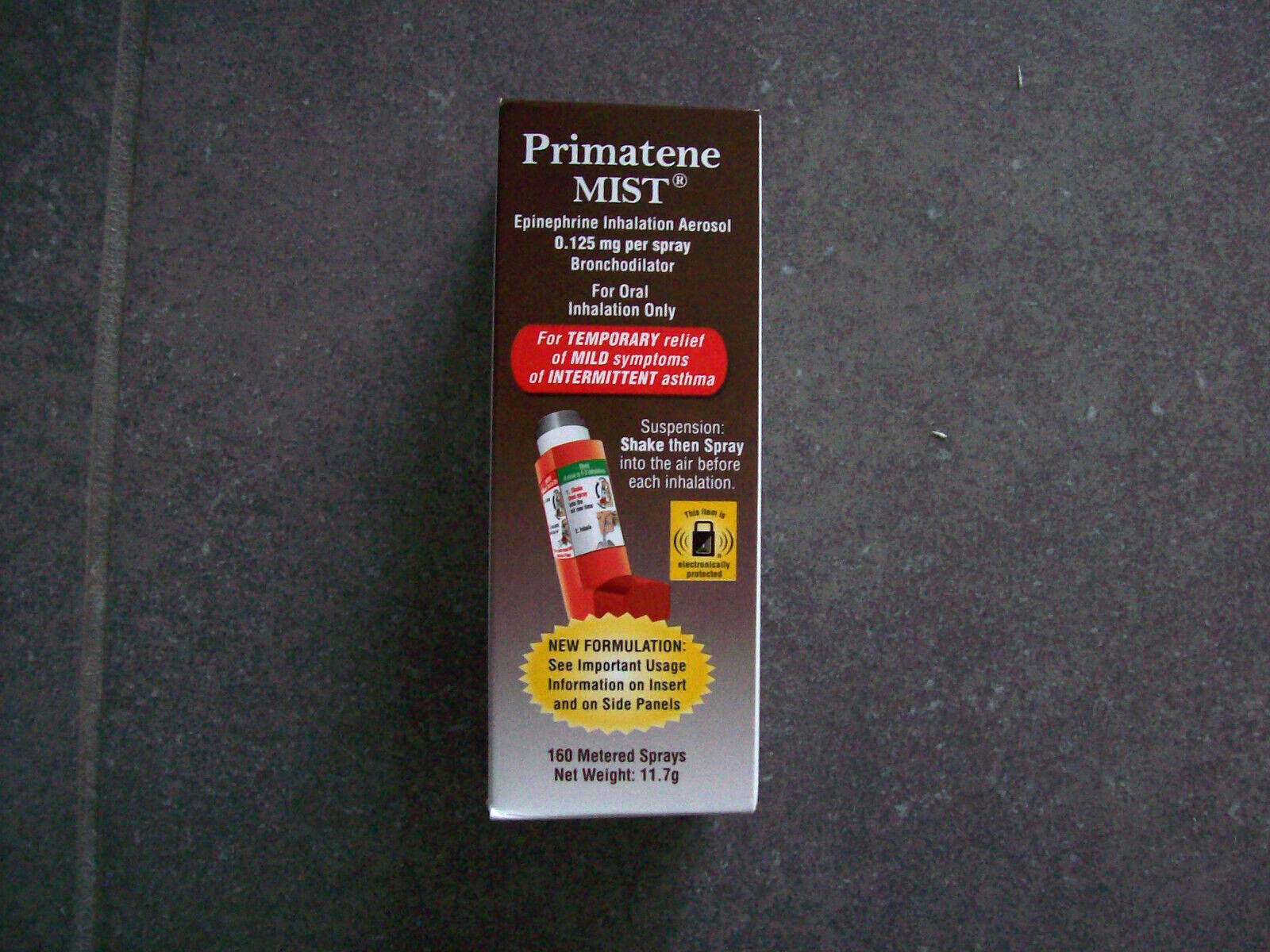 Primatene Mist Epinephrine Inhalation Aerosol Spray 160 Sprays Exp: 2027 SEALED