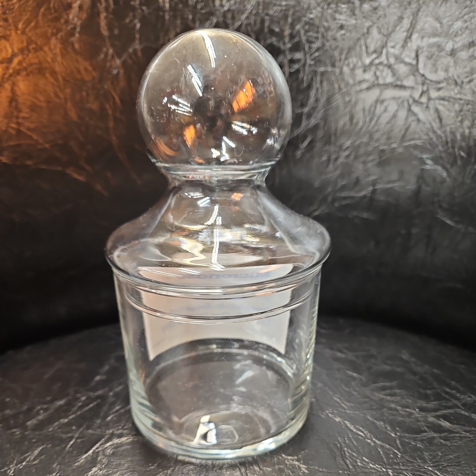 Micronase Drug Rep Pharmaceutical Advertising Apothecary Jar With Lid Glass