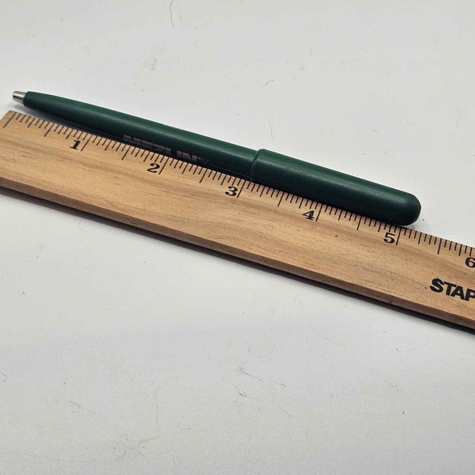 Mezlin Mezlocilin Sodium Ball Point Pen Vintage Green Pharmaceutical Promotional
