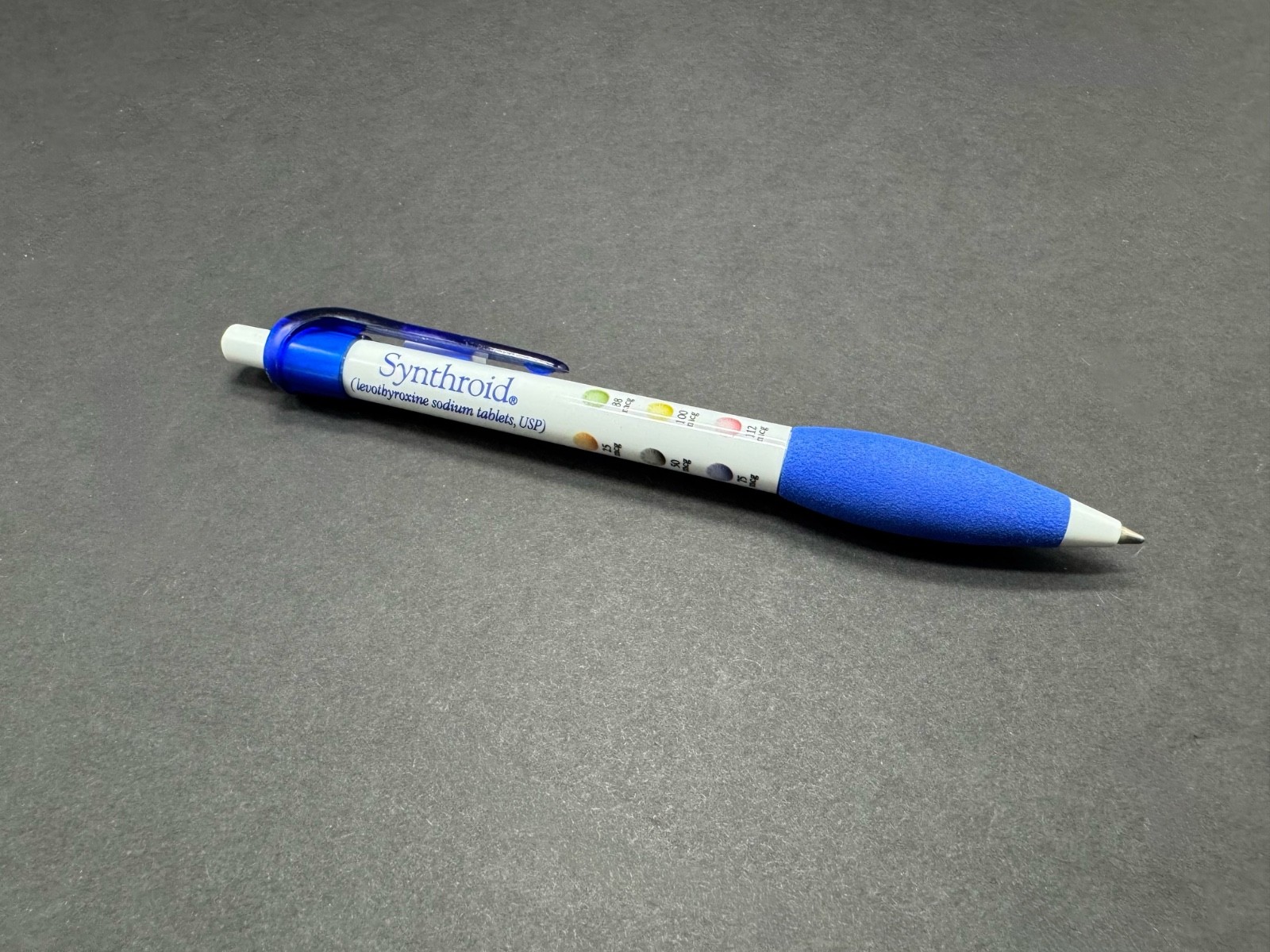 Synthroid Promo Pen Blue Grip Click Pen Pharmaceutical Advertising