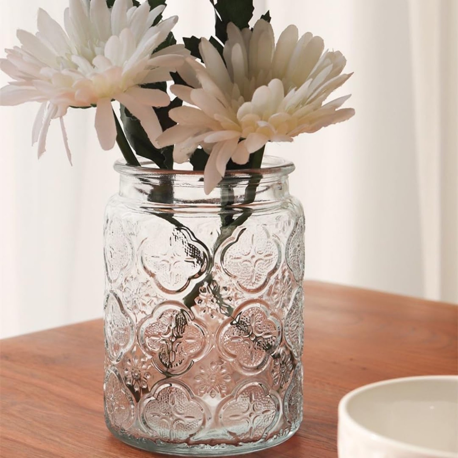 ANSQU Vintage Glass Jar with Bamboo Lid, 23.7 oz Decorative Jar, Cute Jar | G…