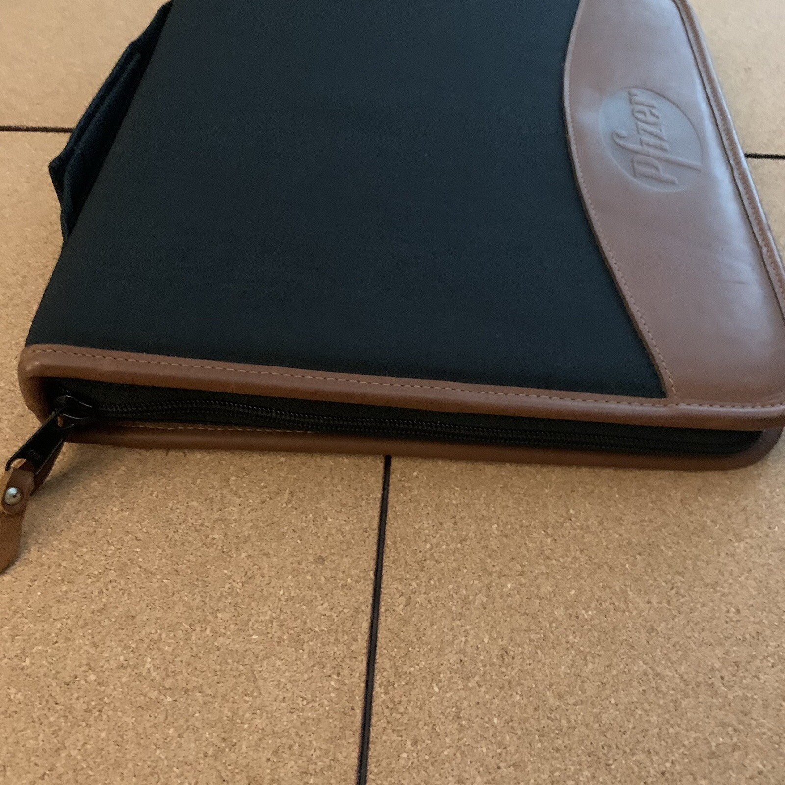 Pfizer Drug Rep Leather and Canvas Planner Folder Notebook Organizer RARE