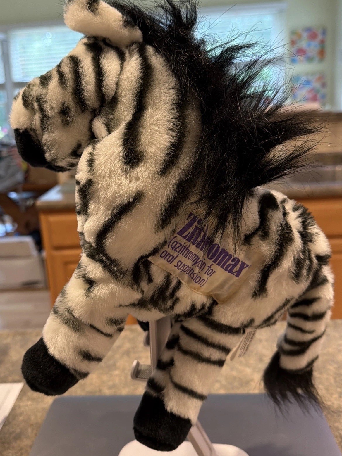 Vtg Pharma Promo Zebra Plush Advertising Drug Rep AstraZeneca RARE Puppet