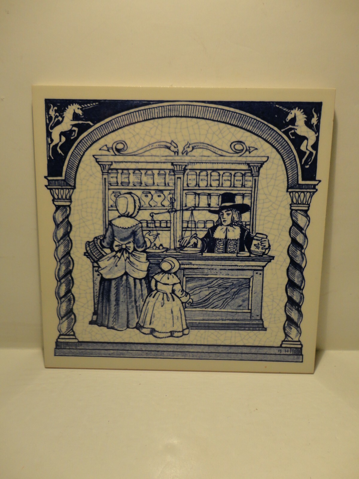 BURROUGHS Pharmaceutical English Pill Tile Pharmacy Apothecary Set Delft 5 of 12