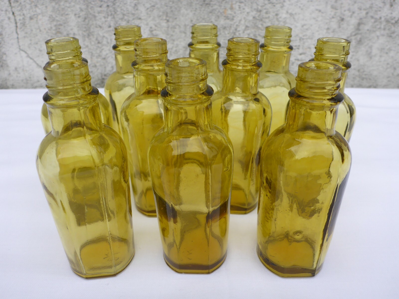 2 X Old Small Green Medicine Glass Pharmacy Bottle Approximately 9.7 Cm Green