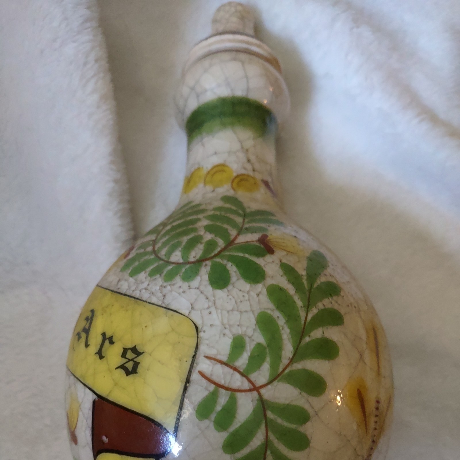 Vintage German Dinars Medicinal Bottle Natural Crackle