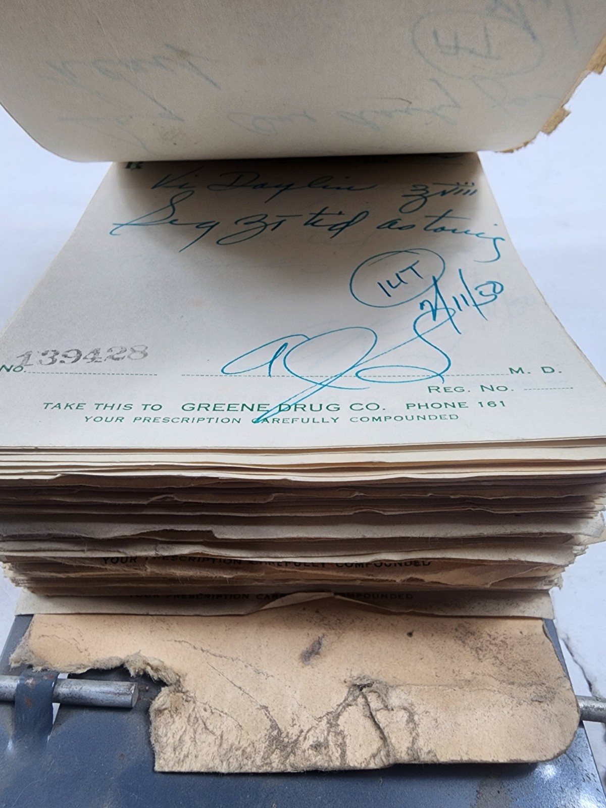 Prescription Atlas Rx Pad Paper Apothecary Druggist Pharmacy Medicine 1950
