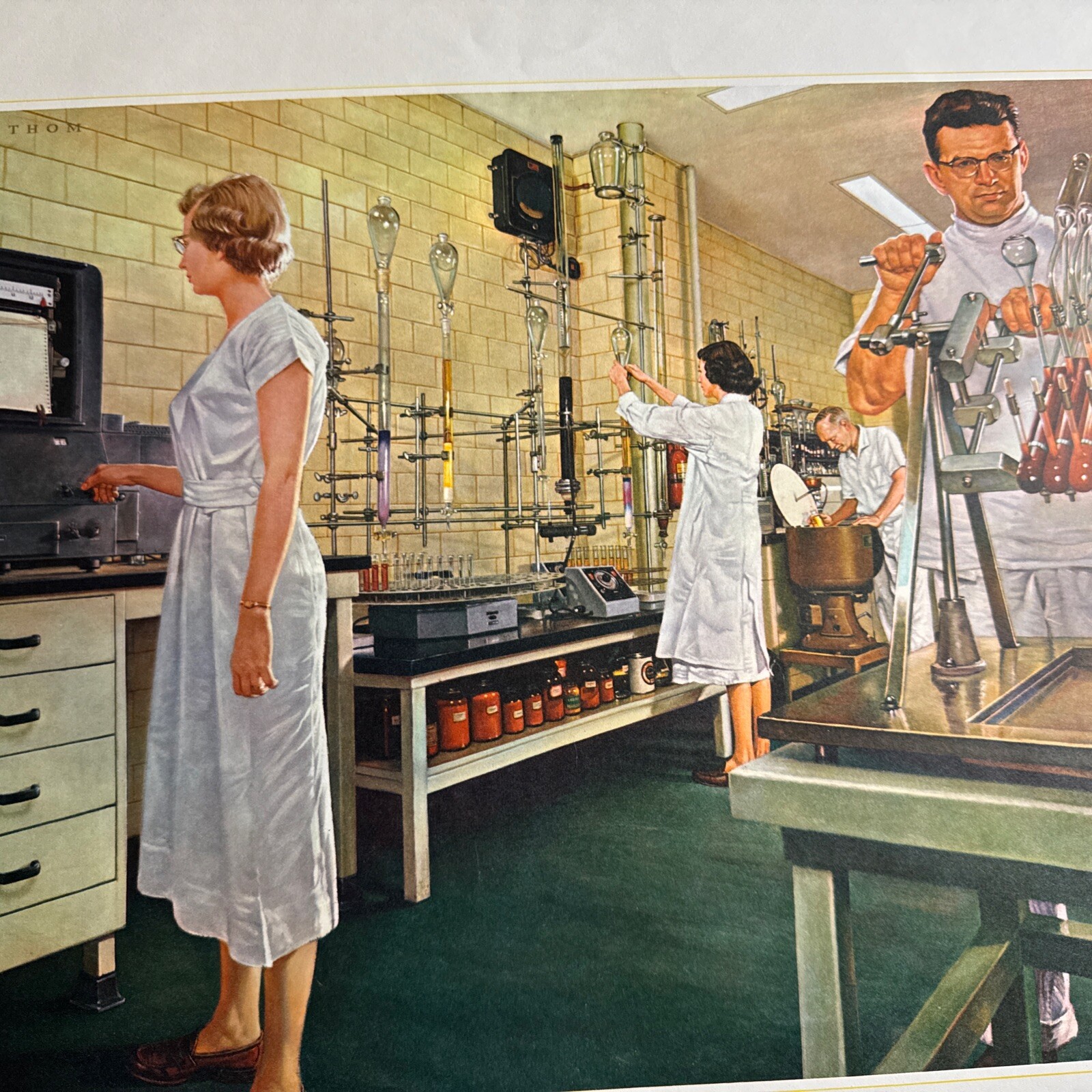 A HISTORY OF PHARMACY IN PICTURES 1954 PRINT 1956 Gift For Doctor 22″×18″