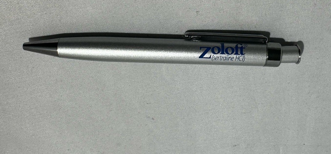 ZOLOFT Silver Medical Drug Rep Pharmaceutical Pen Heavy Metal