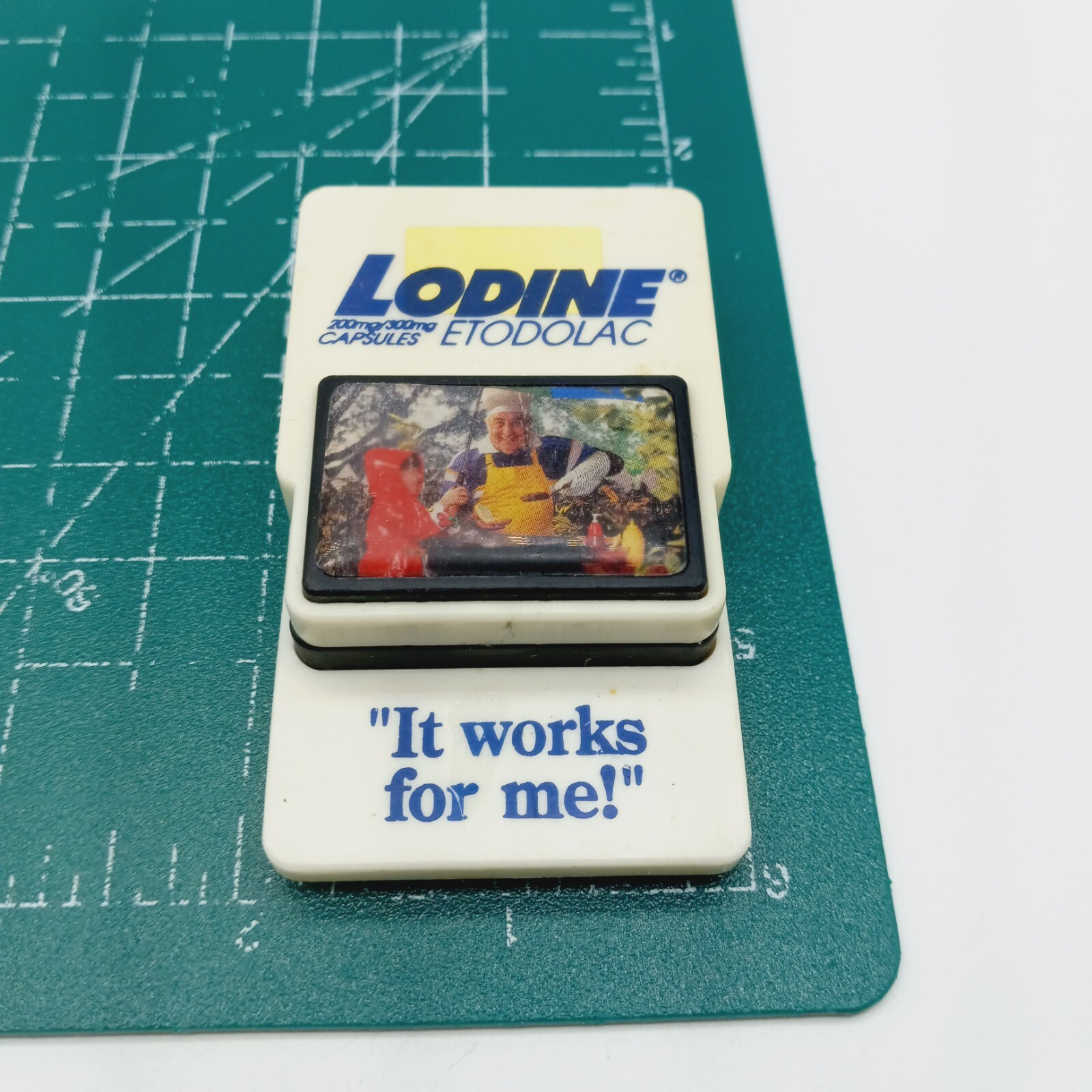 Vtg Lodine Etodolac Pharmaceutical Drug Rep Magnet Clip It Works For Me! 1991
