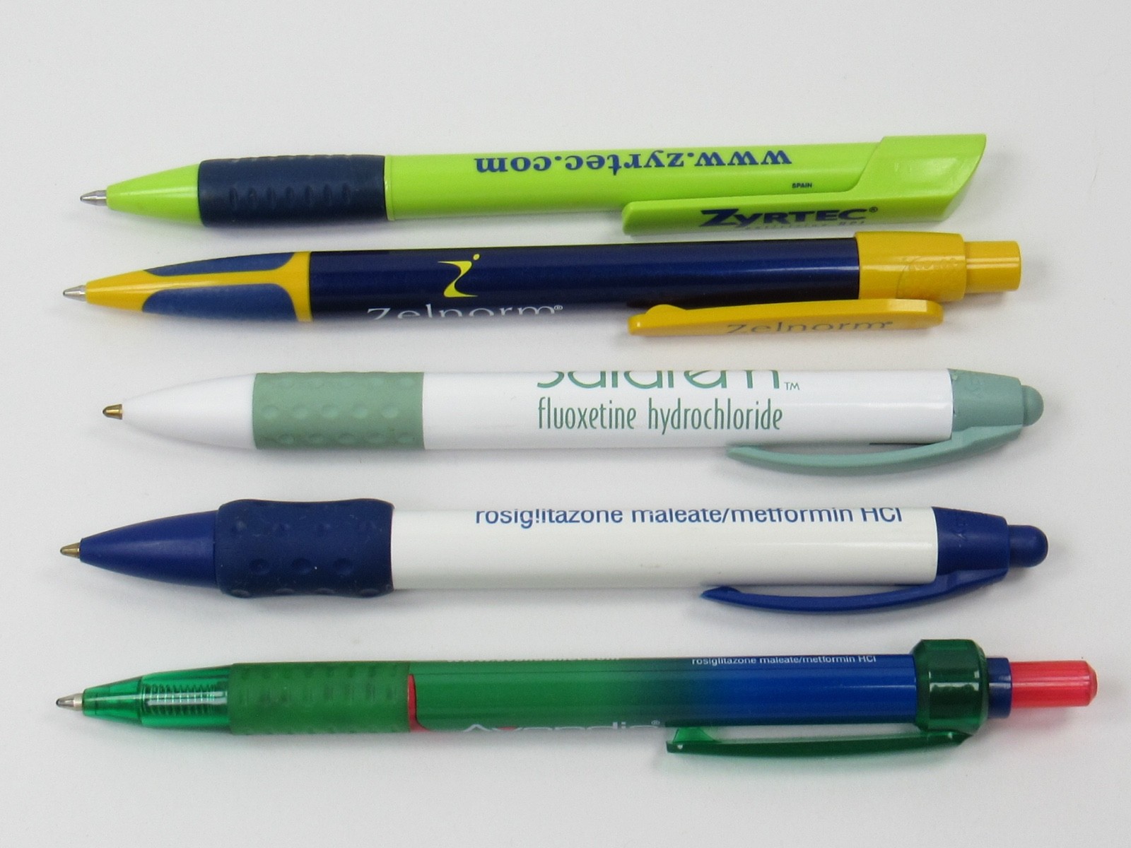 Lot 5 PENS Drug Rep Pharmaceutical Promo Advertising Avandia Sarafem Zelnorm +