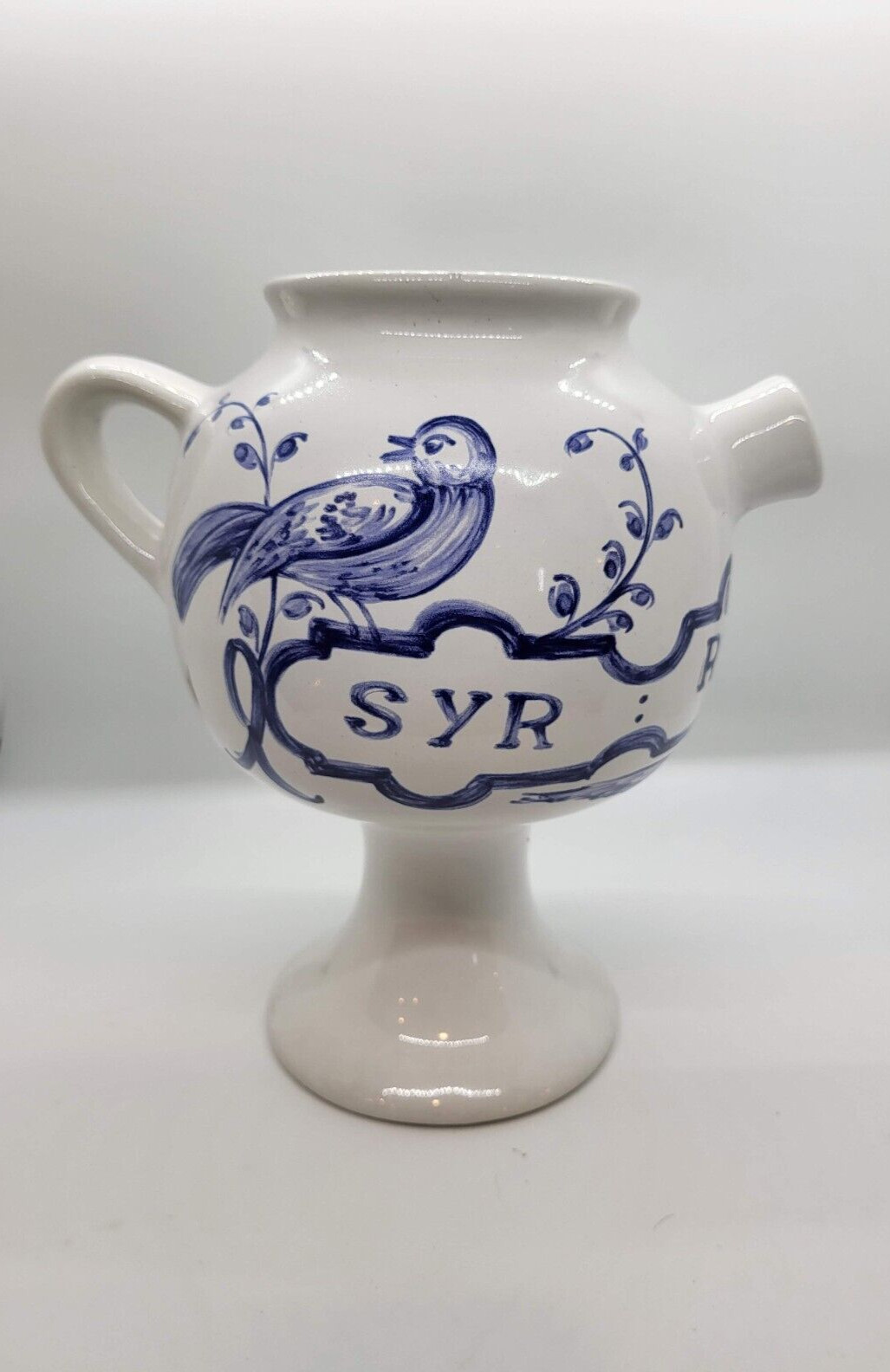 Apothecary Pharmaceutical Jar SYR ROSAR SOL By Lilly Made in Portugal 1989
