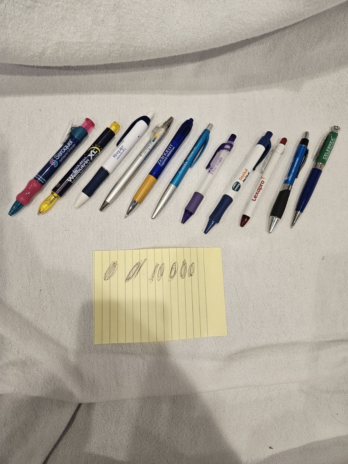 Vintage Pharmaceutical Drug Rep Pens!! Seroquel Lilly Adverts! Lot Of 11 Collect