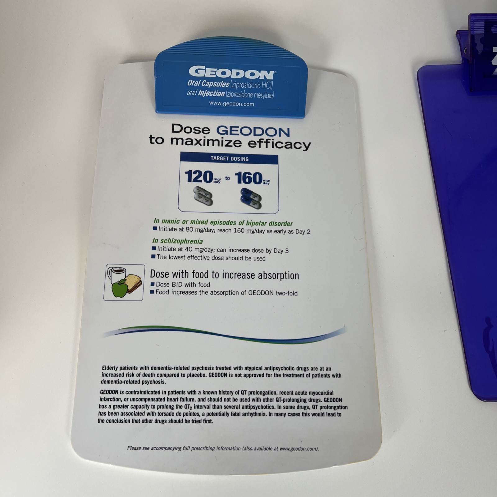 Zyprexa And Geodon Clip Boards Pharmaceutical Advertising