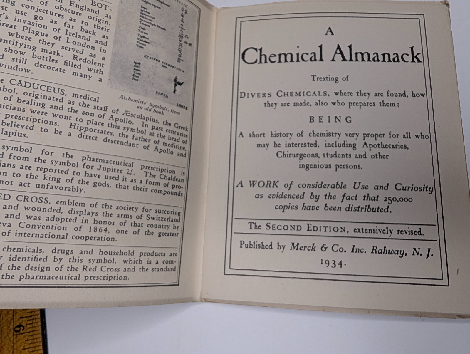 1934 Merck Chemical Almanack Booklet Chicago Worlds Fair Century of Progress Map