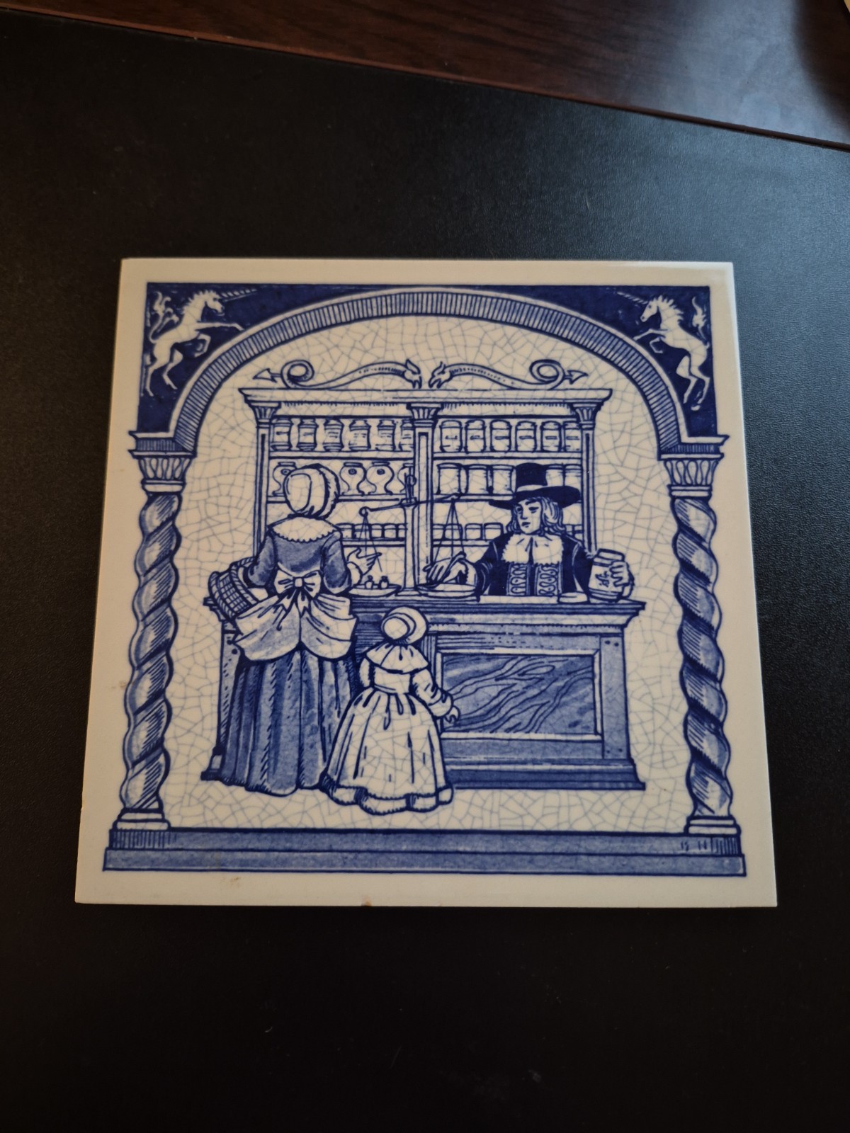 Vintage 1984 Delft Holland Blue Hand Painted Porcelain Tiles 6×6 – Set of 10