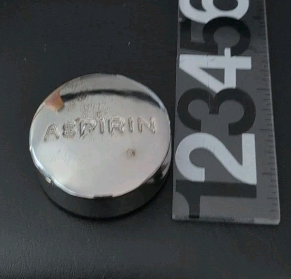 RARE Vintage Silver Oversized Novelty Asprin Paper Weight Pharmaceutical