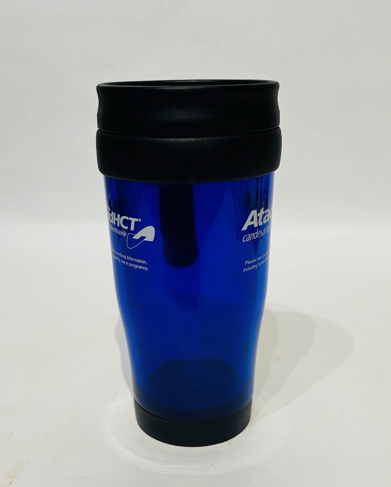Pharmaceutical Travel Plastic Coffee Mug Cobalt Blue Drug Rep Tumbler