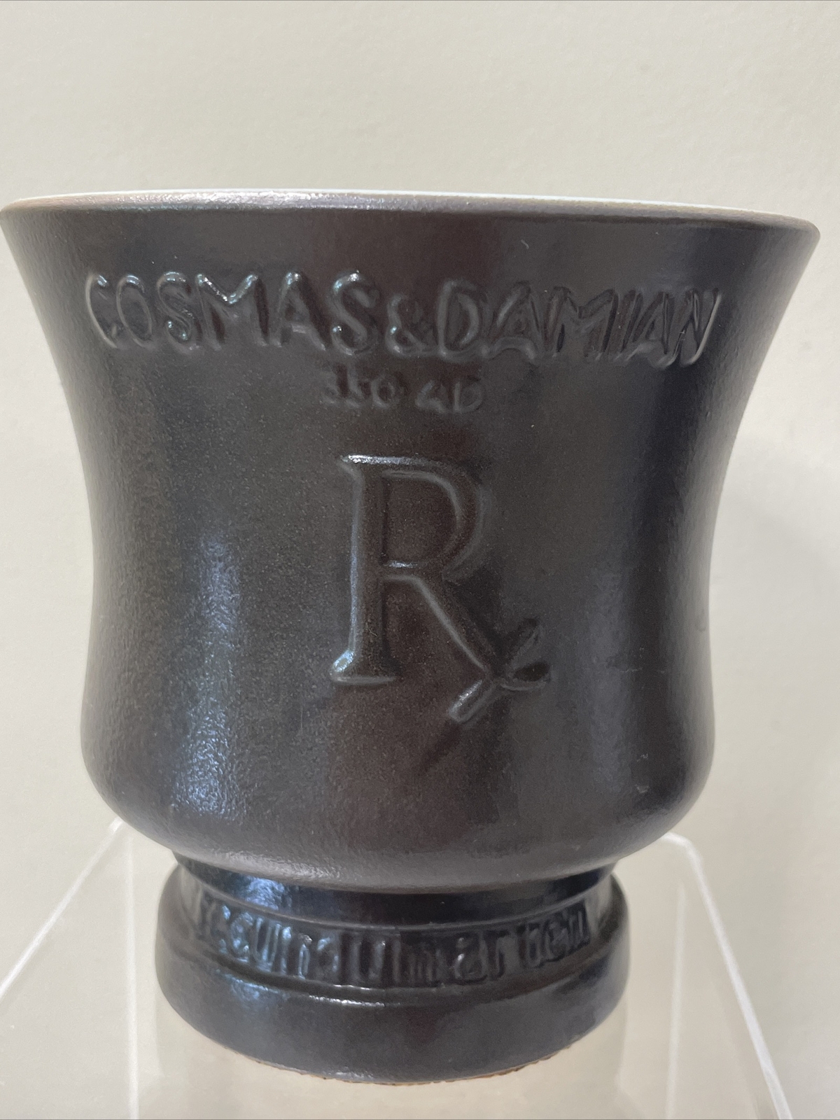 Pottery Mortar Pestle McCoy Schering Pottery Pharmacy Cosmas & Damian