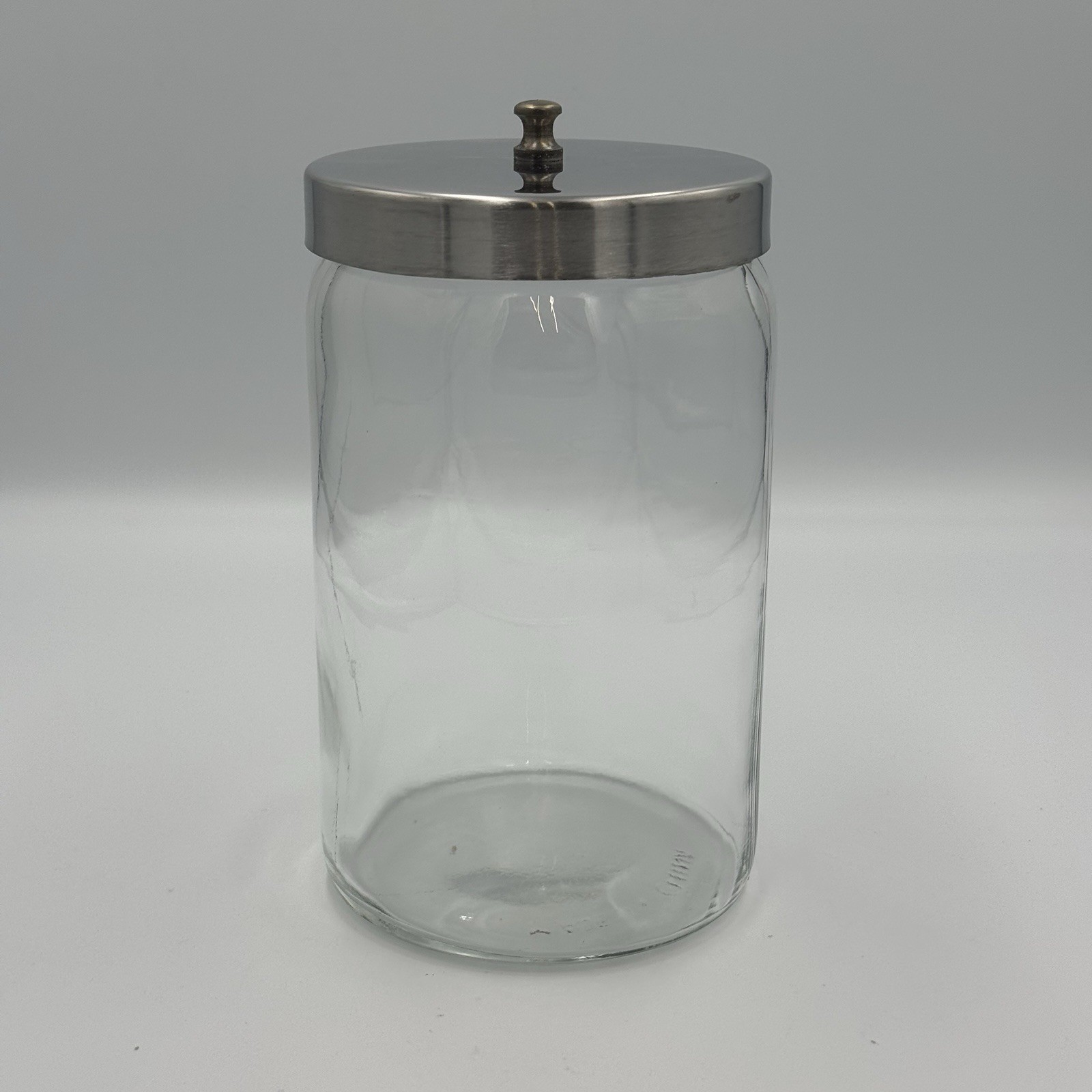 Apothecary Medical Glass Jar Canister with Stainless Steel Lid 7×4″